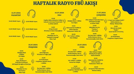 15 Temmuz - 19 Temmuz Radyo FBÜ Yayın Akışı