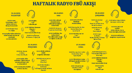 23-27 Ekim Radyo FBU Yayın Akışı