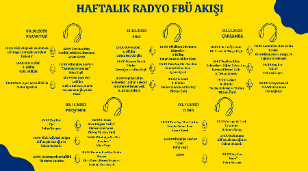 30 Ekim - 03 Kasım Radyo FBU Yayın Akışı