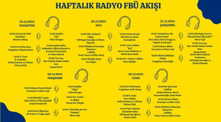 25-29 Aralık Radyo FBU Yayın Akışı