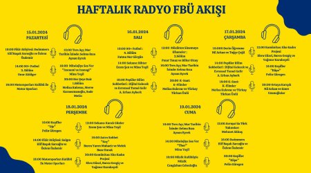15-19 Ocak Radyo FBU Yayın Akışı